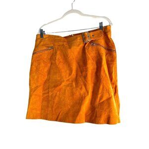 Sorbe Womens Suede Mini Skirt Tangerine Size L NWT